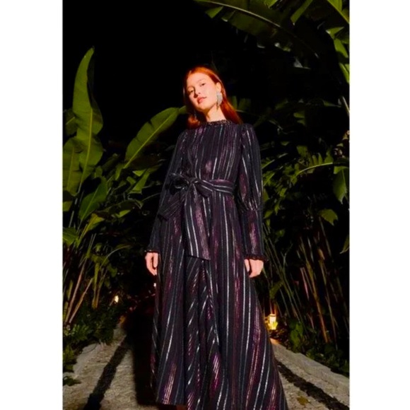 FARM Rio Striped Maxi Dress - Black and Purple - Picture 2 of 10